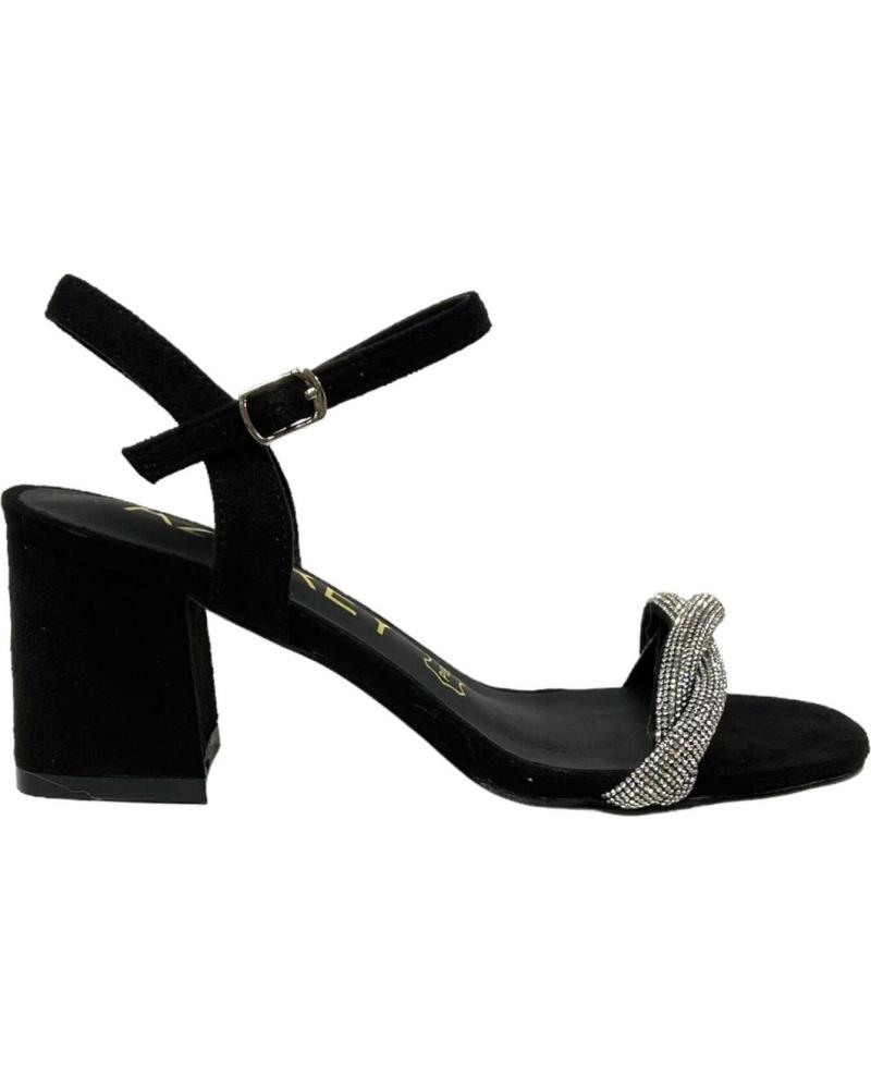 Sandálias CALZADOMANIA  de Mulher SANDALIA T-ANCHO STRASS  NEGRO