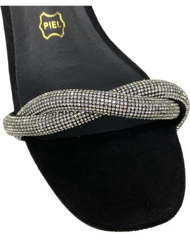 Sandálias CALZADOMANIA  de Mulher SANDALIA T-ANCHO STRASS  NEGRO