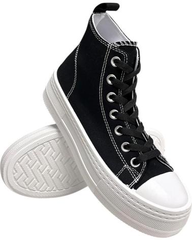 Zapatillas deporte CALZADOMANIA  de Mujer BOTA DE LONA  NEGRO