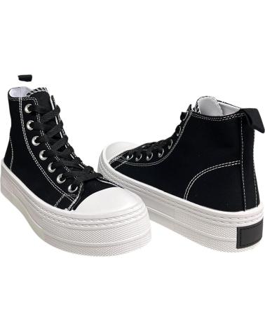 Zapatillas deporte CALZADOMANIA  de Mujer BOTA DE LONA  NEGRO