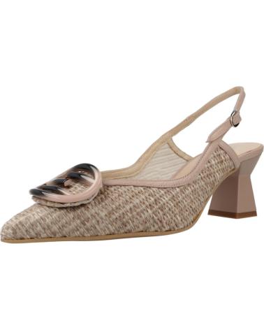 DIBIA ZAPATOS SALÓN DESTALONADOS CON HEBILLA Y TACÓN GEOMÉTRICO NUDE