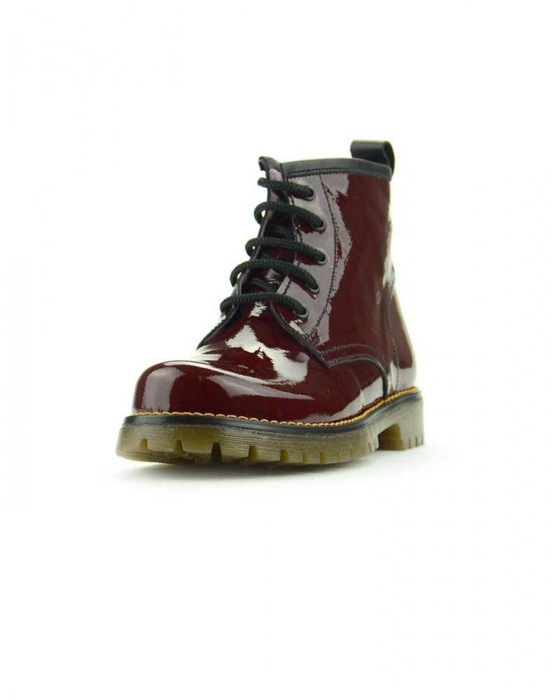 Botines charol shop granate mujer