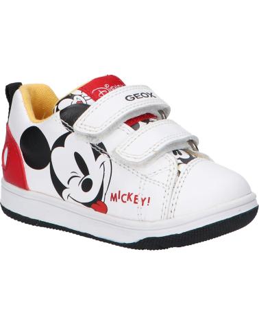 girl and boy Trainers GEOX B021LA 08554 B NEW FLICK C0050 WHITE-RED  BLANCO