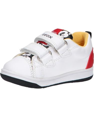 girl and boy Trainers GEOX B021LA 08554 B NEW FLICK C0050 WHITE-RED  BLANCO