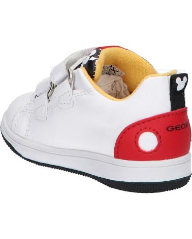 girl and boy Trainers GEOX B021LA 08554 B NEW FLICK C0050 WHITE-RED  BLANCO