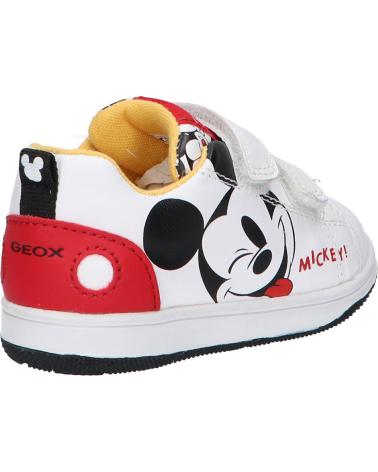 girl and boy Trainers GEOX B021LA 08554 B NEW FLICK C0050 WHITE-RED  BLANCO