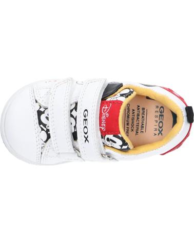 girl and boy Trainers GEOX B021LA 08554 B NEW FLICK C0050 WHITE-RED  BLANCO