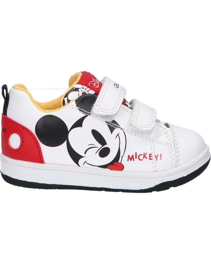 girl and boy Trainers GEOX B021LA 08554 B NEW FLICK C0050 WHITE-RED  BLANCO