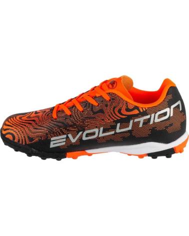 JOMA EVOLUTION JR 2501 TF TURF MULTI-STUD FOOTBALL BOOTS BLACK ORANGE 2501