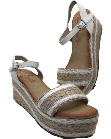 Sandalias MANDARINA  de Mujer SANDALIA PLATAFORMA ESPARTO MUJER SHOES 938DF  BLANCO