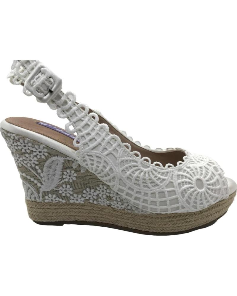 Sandalias MANDARINA  de Mujer ESPARTENAS CUNA NOVIA LIDIA  BLANCO