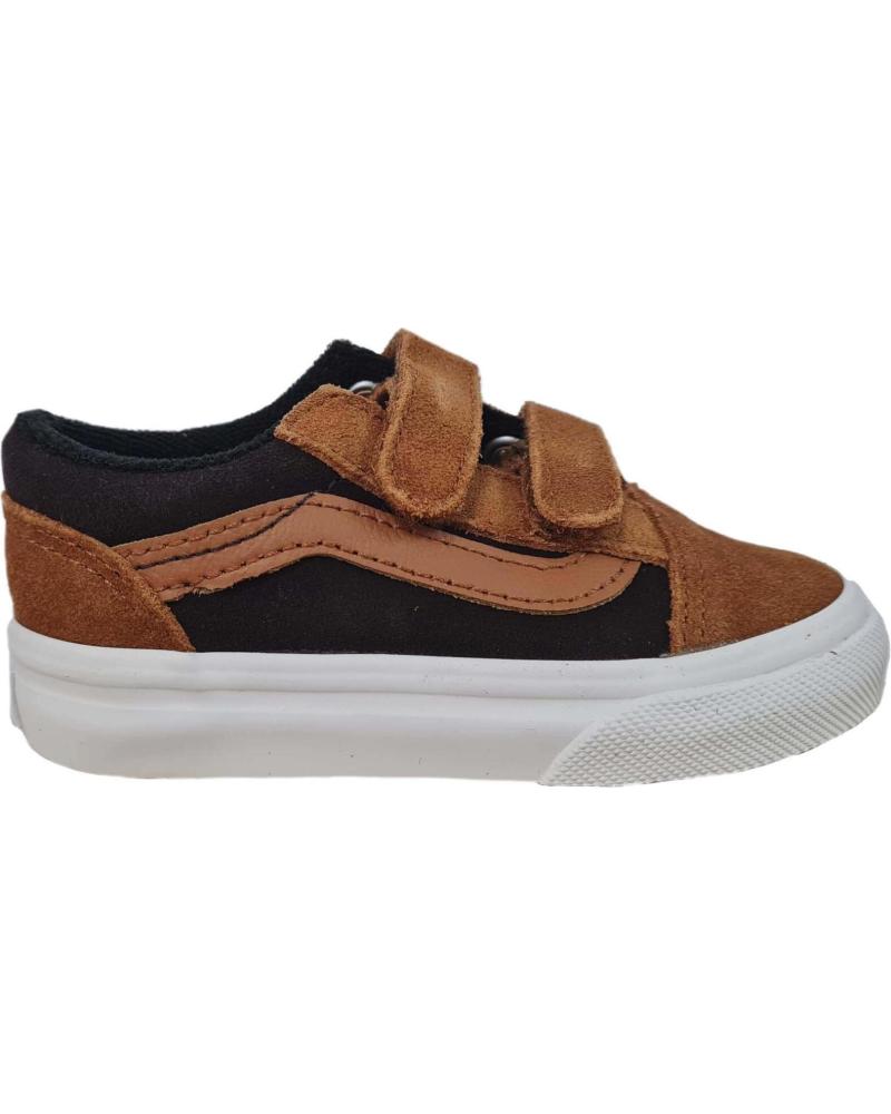 girl and boy shoes VANS OFF THE WALL ZAPATILLAS VANS OLD SKOOL VELCRO  BROWN