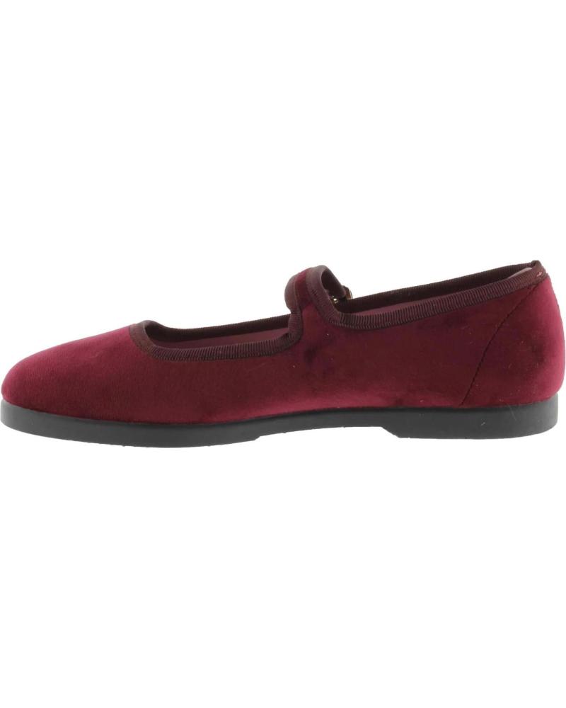 VICTORIA GONG-FU VELVET BALLERINA BURGUNDY RED 1080111 ROJO