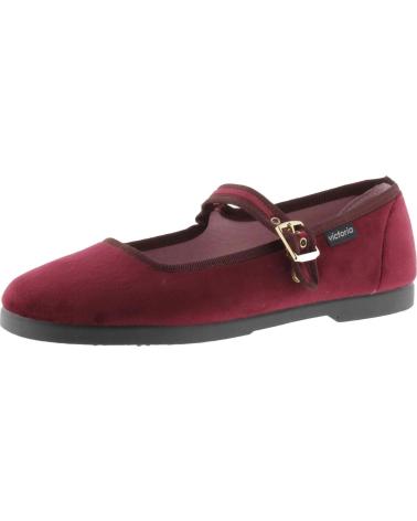 VICTORIA GONG-FU VELVET BALLERINA BURGUNDY RED 1080111 ROJO