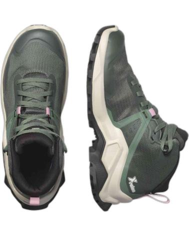 Deportivas SALOMON  de Mujer y Niño ZAPATILLAS X RAISE MID GTX PARA NINOS UNISEX EN COLOR  VERDE