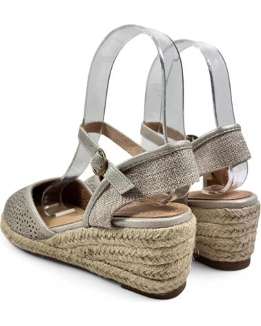 Sandales TIMBOS  pour Femme SANDALIA CUNA ESPARTO MUJER PLATINO 131165  VARIOS COLORES