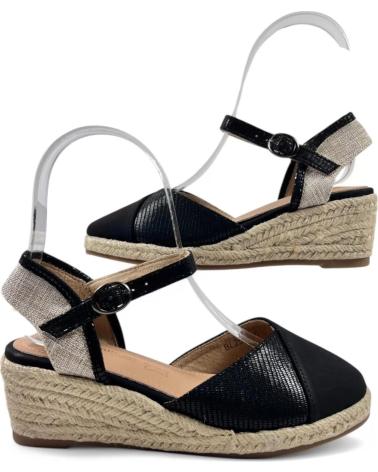 Sandales TIMBOS  pour Femme SANDALIA CUNA ESPARTO MUJER 131160  NEGRO