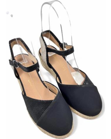 Sandales TIMBOS  pour Femme SANDALIA CUNA ESPARTO MUJER 131160  NEGRO