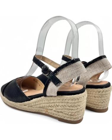 Sandales TIMBOS  pour Femme SANDALIA CUNA ESPARTO MUJER 131160  NEGRO