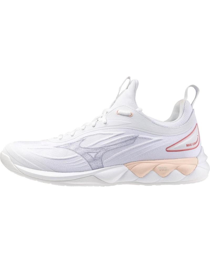 Sportif MIZUNO  pour Femme et Fille et Garçon ZAPATILLAS BALONMANO-VOLEY WAVE LUMINOUS 3 UNISEX  BLANCO