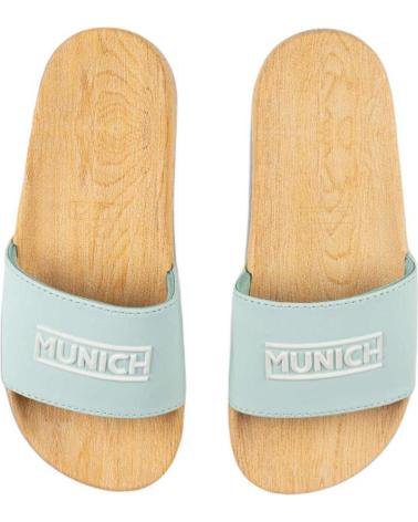 Chinelos MUNICH  de Mulher CHANCLA FLAT SLIDER 4300325  VERDE AGUA