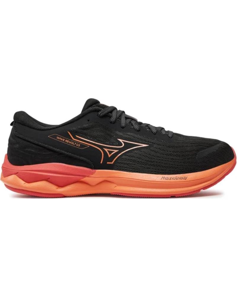 Zapatillas deporte MIZUNO  de Hombre ZAPATILLAS WAVE REVOLT 3 NARANJA ROJO RUNNING J1GC2481  NEGRO