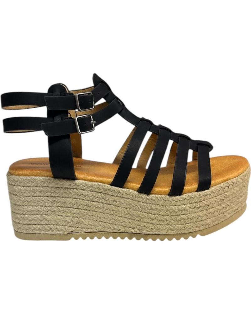 Sandalias CALZADOMANIA  de Mujer SANDALIA CUNA ROMANA  NEGRO