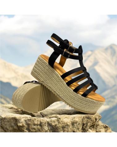 Sandalias CALZADOMANIA  de Mujer SANDALIA CUNA ROMANA  NEGRO