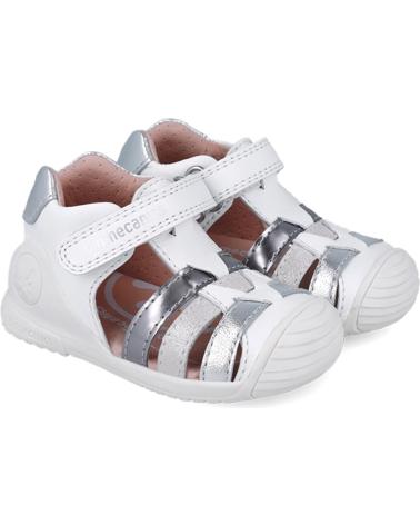 Sandales BIOMECANICS  pour Fille SANDALIAS PARA CHICA 252104 CASUAL TIRAS  BLANCOPLATAB313