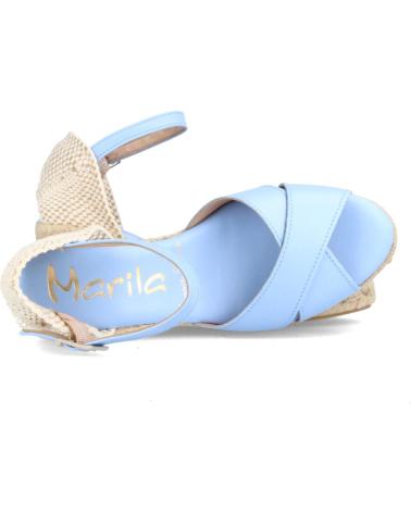 Sandálias MARILA  de Mulher YUTE PARA MUJER CON CUNA MEDIA EN PIEL DORIS AZUL POLVO  CELESTE