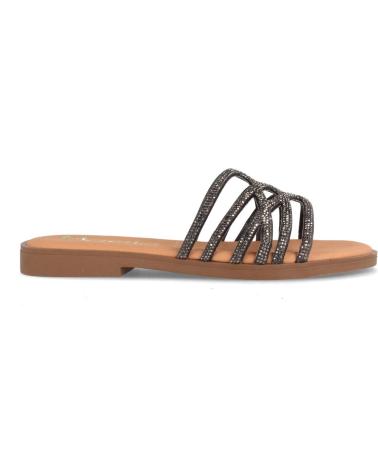 Sandálias MARILA  de Mulher ZUECO PLANO PARA MUJER OMA BRILLANTE ACERO  PLOMO