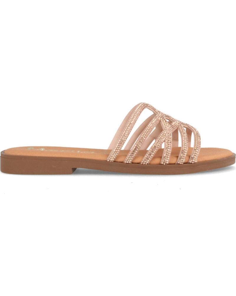 Sandalias MARILA  de Mujer ZUECO PLANO PARA MUJER OMA BRILLANTE  ROSA