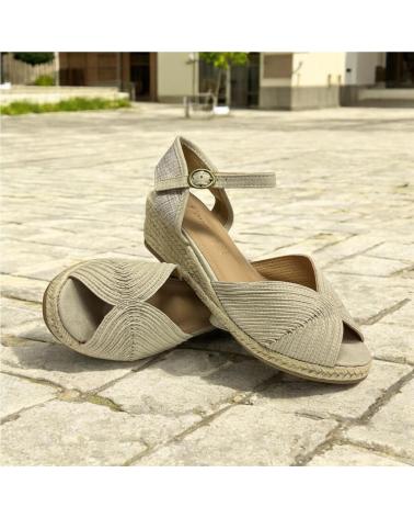 Sandalias CALZADOMANIA  de Mujer YUTE UNERO METALIZADO  BEIG
