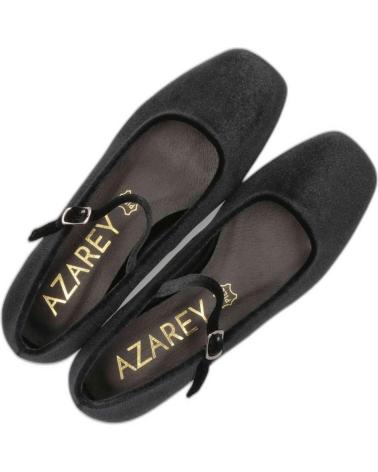 AZAREY BAILARINAS CON HEBILLA Y TACON TERCIOPELO NEGRO