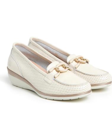 Mocasines 24 HORAS  de Mujer ZAPATO CASUAL DE PIEL CON CUNA DE GOMA  LINO