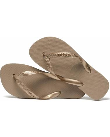 Woman and girl and boy Flip flops HAVAIANAS CHANCLAS TOP TIRAS ORO FLIP F MULTI