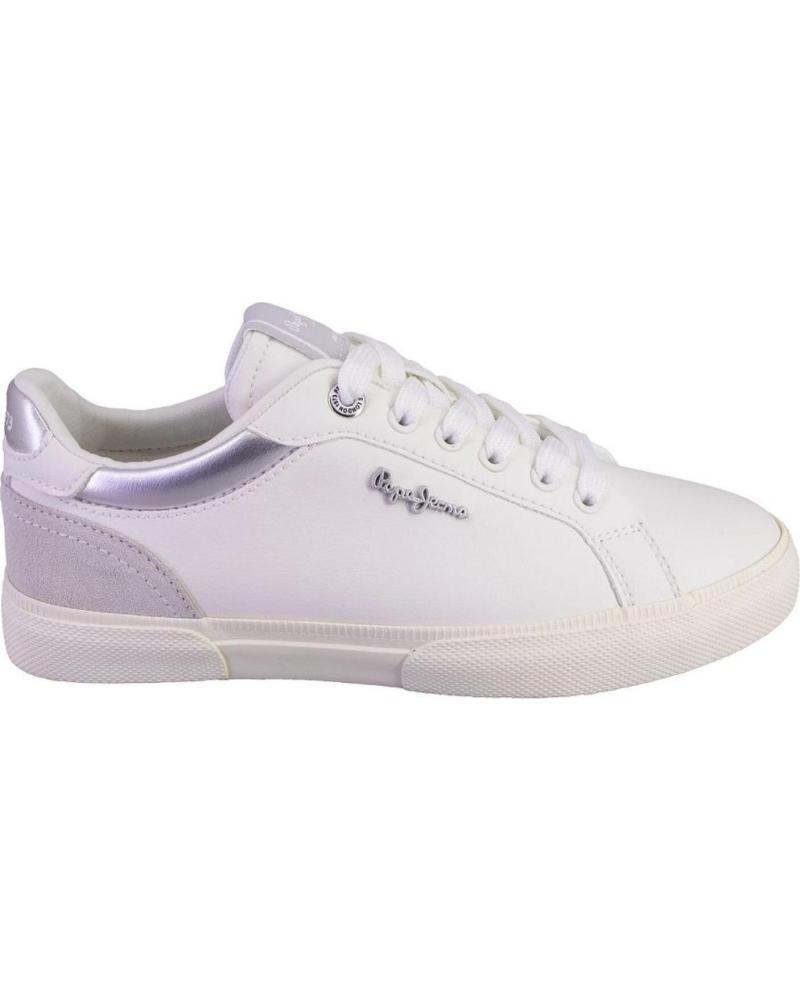 Sapatilhas PEPE JEANS  de Mulher PLS31588 ZAPATILLAS CASUAL DE MUJER BLANCO Y PLAT  BLANCO Y PLATA