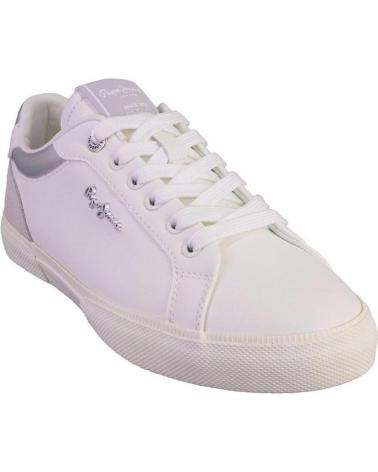 Sapatilhas PEPE JEANS  de Mulher PLS31588 ZAPATILLAS CASUAL DE MUJER BLANCO Y PLAT  BLANCO Y PLATA