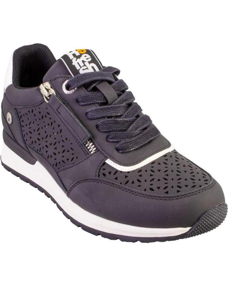 REFRESH Sneaker Donna Nero 58 – Scarpe Ginnastica In Eco-pelle Con Fustella Floreale E Cerniera – Suola Gomma Antiscivolo – Certificato Vegano PETA – 36 EU - 2