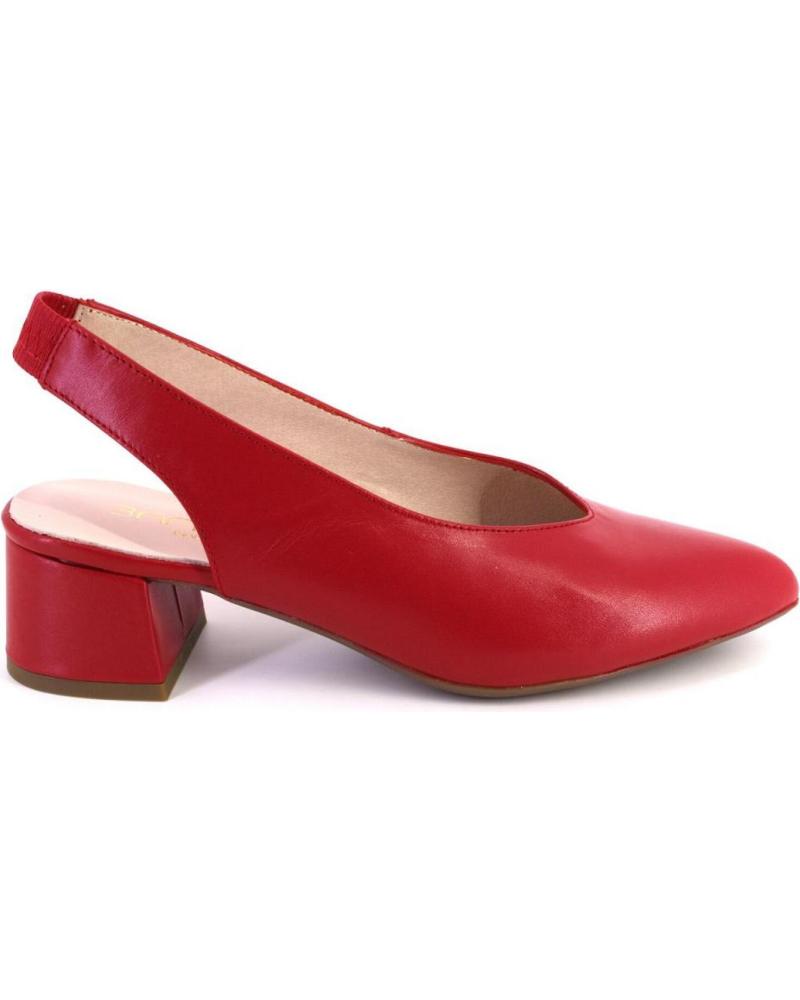 Zapatos de tacón BARMINTON  per Donna 6032 ZAPATOS DE MUJER BLANCO PIEL TACON BAJO  ROJO