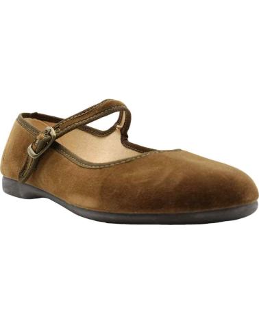 girl Flat shoes TOKOLATE MERCEDITAS NINA TERCIOPELO ESCOTADA  MARRóN