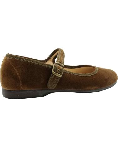 girl Flat shoes TOKOLATE MERCEDITAS NINA TERCIOPELO ESCOTADA  MARRóN