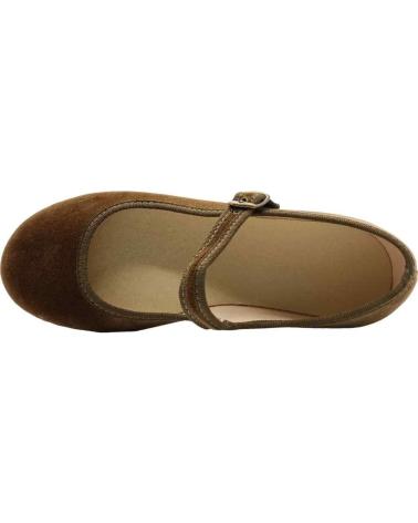 girl Flat shoes TOKOLATE MERCEDITAS NINA TERCIOPELO ESCOTADA  MARRóN