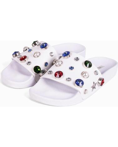 SLIDES SANDALS THE WHITE BRAND PEARLS WHITE L-0184 WHITE BLANCO
