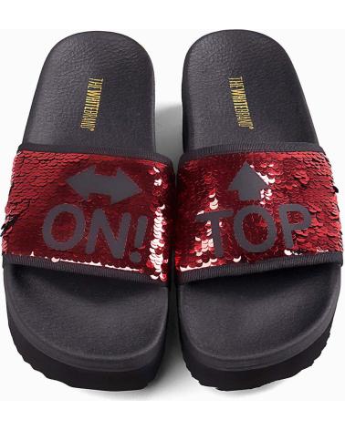 MARCA INEXISTENTE SANDALIAS DE PALA THE WHITE BRAND HIGH ON TOP NEGRO-ROJO