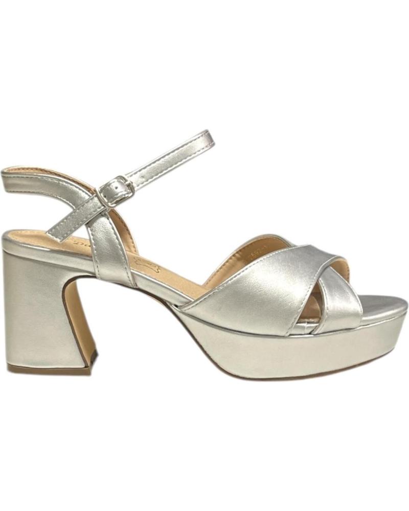 Sandalias CALZADOMANIA  de Mujer SANDALIA CRUZADA PLANTA PIEL  PLATA