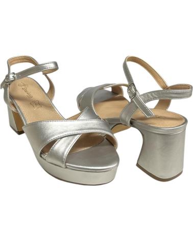 Sandalias CALZADOMANIA  de Mujer SANDALIA CRUZADA PLANTA PIEL  PLATA
