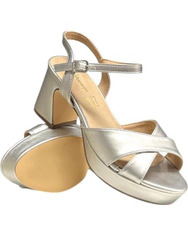 Sandalias CALZADOMANIA  de Mujer SANDALIA CRUZADA PLANTA PIEL  PLATA