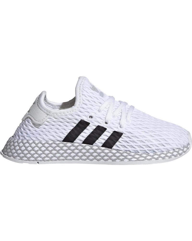 Schuhe für Mädchen und Junge ADIDAS ZAPATILLAS DEERUPT RUNNER I PARA NINOS UNISEX EN COLOR BLANC BLANCO