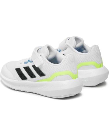 ADIDAS ZAPATILLAS NIÑOS RUNFALCON 3.0 EL K BLANCAS CON RAYAS NEGRAS Y VELCRO BLANCO